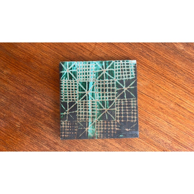 15x15cm Geometric patterns Trivet or bottle coaster or framed for wall decoration This piece has an attribution mark, I am...