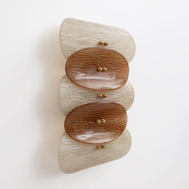 Murano Glass and Brass Wall Sconces, 2000, Set of 2 For Sale - Image 6 of 9