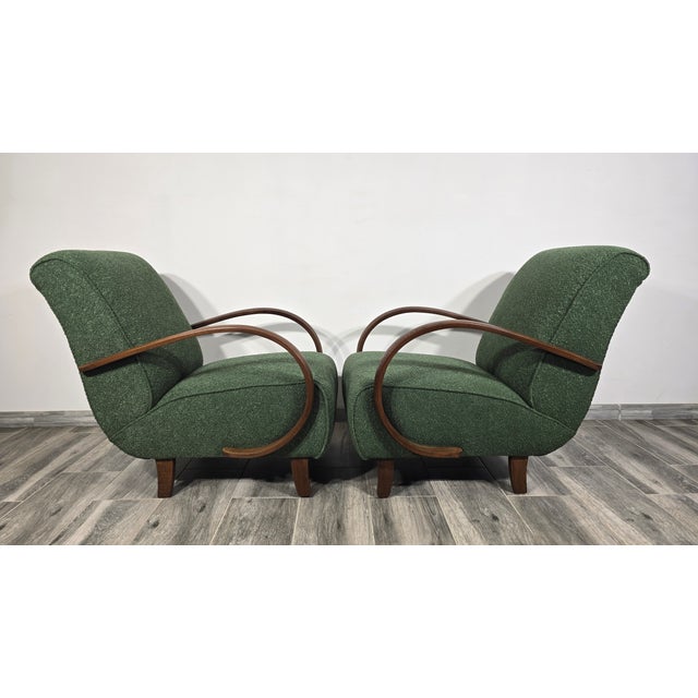 Mid-Century Modern Lounge Chairs by Jindrich Halabala, 1940s, Set of 2 For Sale - Image 3 of 11
