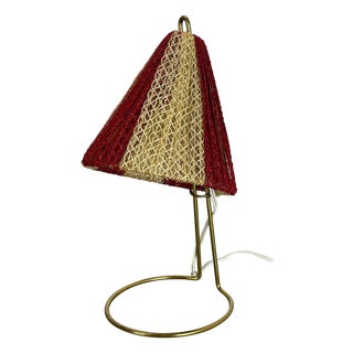 Brass & Fabric Table Light in the style of Kalkar, Austria, 1960s For Sale