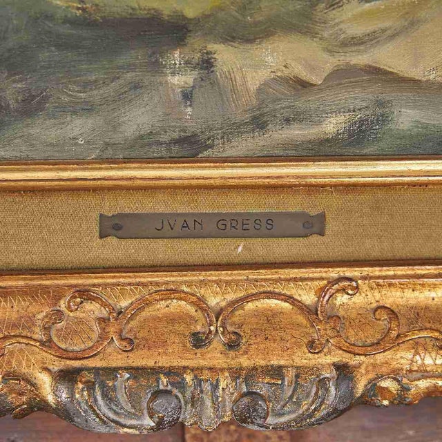 Juan Gress, The Hay Harvest Artwork, 2000s, Oil Painting on Canvas, Framed For Sale - Image 5 of 10
