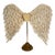 Carved Wood Angel Wings With a Heart on Lamp Base Stand Art Made by Folk Artist For Sale