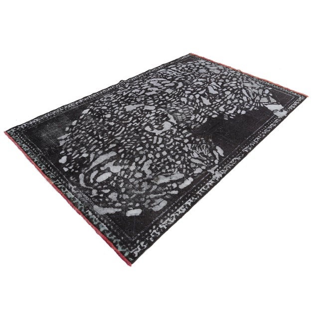 Gray Color Overdye Modern Cheetah Design Rug For Sale - Image 4 of 5