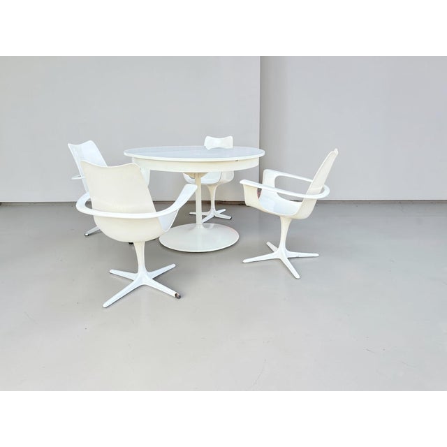 Ivory Space Age the Cherry Chairs and Expandable Tulip Table by Luigi Colani for Lusch & Co, 1970s, Set of 5 For Sale - Image 8 of 18