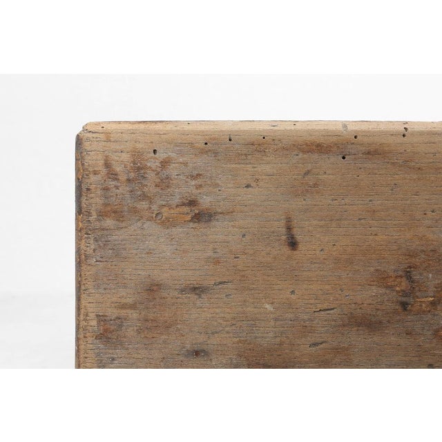 Rustic Low Stool in Painted Wood, France, 1900 For Sale - Image 11 of 12