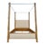 Bamboo Queen Poster Bed with Steel Canopy and Cream Linen Fabric For Sale