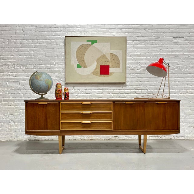 Extra Long Mid Century Modern Danish Teak Square Leg Credenza, C. 1960's For Sale - Image 12 of 17