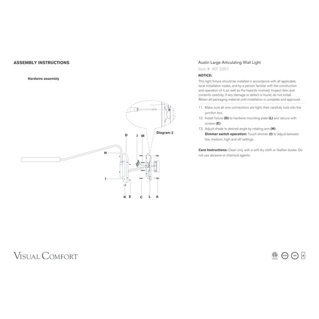 Metal Ian K. Fowler for Visual Comfort Signature Austin Large Articulating Wall Light in Polished Nickel For Sale - Image 7 of 7