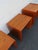 Danish Modern Waterfall Teak Wood Veneer Nesting Side End Tables 3pc Set 6650 For Sale - Image 10 of 15