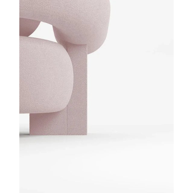 Contemporary Cassete Armchair in Boucle Rose by Alter Ego for Collector For Sale - Image 3 of 5