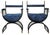 Mid-Century Modern Mid-Century Modern Savonarola Chairs with Blue Velvet Upholstery, 1960s, Set of 2 For Sale - Image 3 of 11