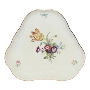 1950s Royal Copenhagen Triangle Floral Bouquet Serving Plate