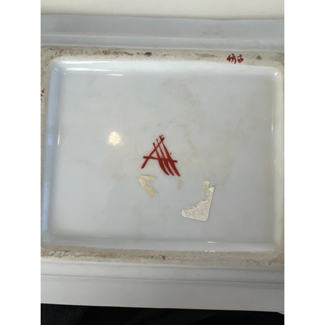 Vintage Gien France “Oiseaux De Paradis” Faience Vide Poche Tray For Sale - Image 12 of 14