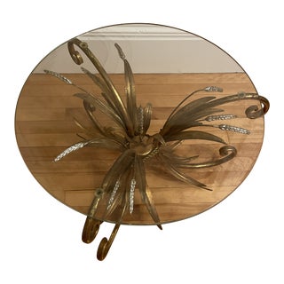 Mid 20th Century Vintage Gold Wheat Coffee Table For Sale
