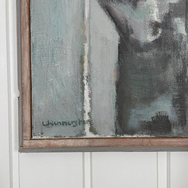 Gray Mid Century Swedish Modernist Oil Painting "Fågelbo" by Lennart Wennersten For Sale - Image 8 of 10