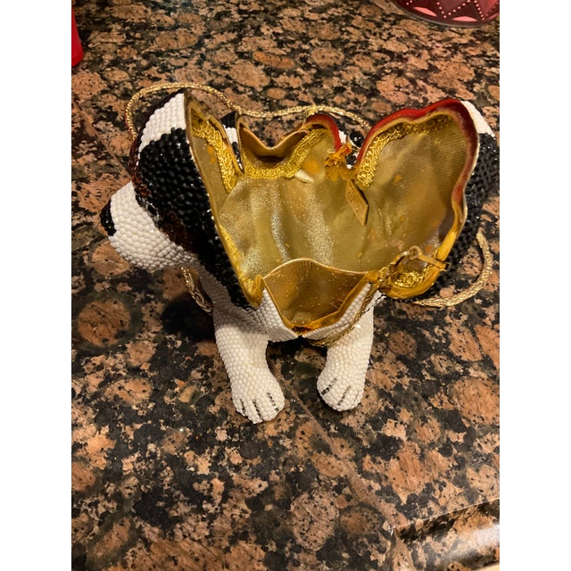 White Katherine Baumann Cavalier King Charles Spaniel Evening Bag For Sale - Image 8 of 9