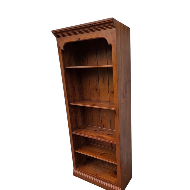 Ethan Allen Country Craftsman Bookshelf Cabinet Shelf Display Knotty Pine Hutch For Sale - Image 10 of 14