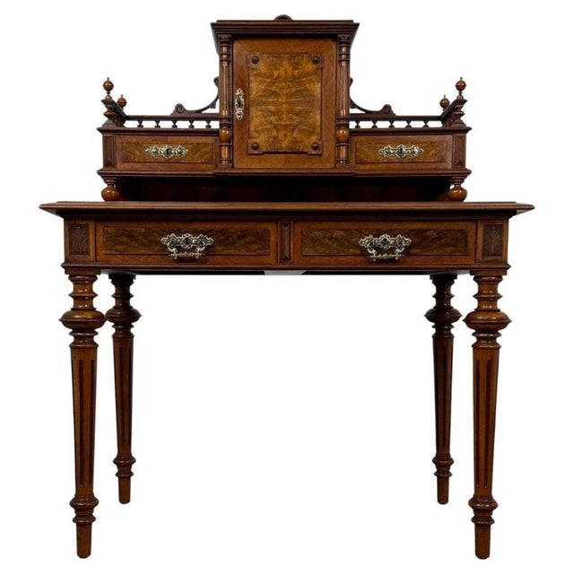19th Century French Walnut Writing Table For Sale - Image 13 of 13