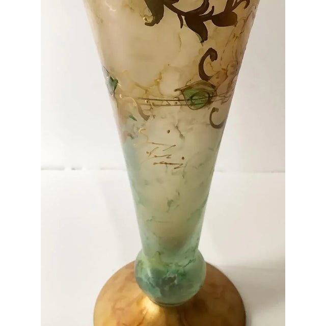 1900 - 1909 Art Nouveau Hand Painted Vase Circa 1900 Signed For Sale - Image 5 of 5