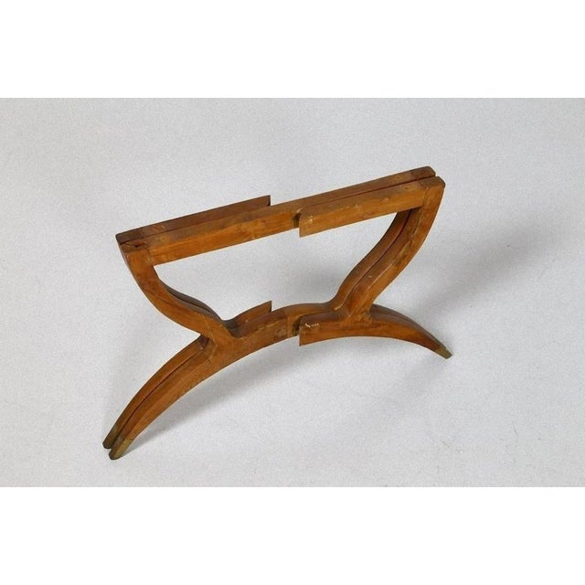 1950s Vintage Italian Wood, Brass & Crystal Coffee Table, 1950s For Sale - Image 5 of 6