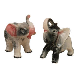 A Pair of Japanese Ceramic Elephants For Sale