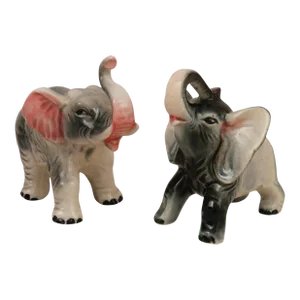 A Pair of Japanese Ceramic Elephants