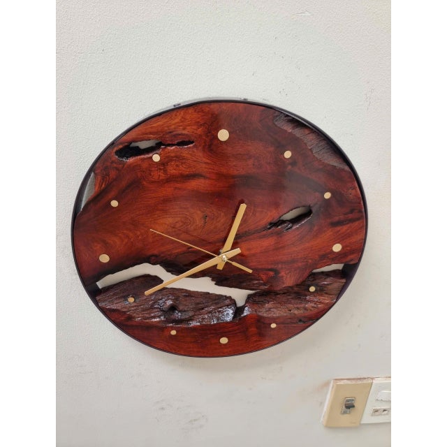 Traces of the River – One-of-a-Kind Handcrafted Driftwood Wall Clock For Sale - Image 6 of 16