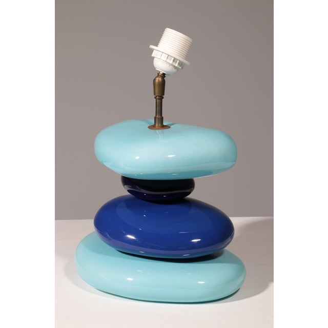 Metal France Pebble Table Lamp by François Chatain, 1980s For Sale - Image 7 of 15