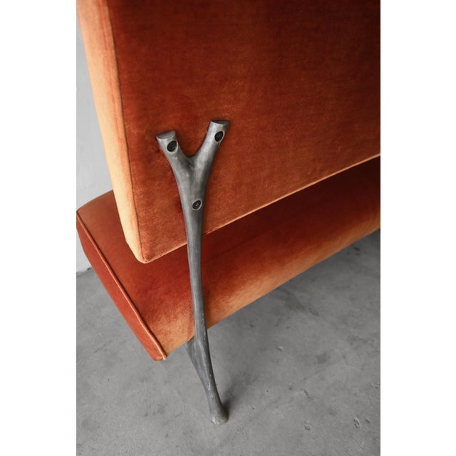Burnt Orange 10 Foot Twig Bench by Jordan Mozer Associates For Sale - Image 8 of 10