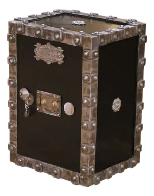19th Century French Polished Cast Iron Safe With Key and Two-Letter Combination