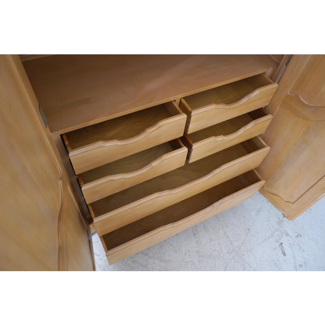 Ethan Allen Bleached Maple Country French Armoire Wardrobe For Sale In Philadelphia - Image 6 of 18