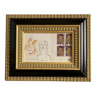 Contemporary Original Judy Henn Abstract Ink Drawing/Collage “First Day of Harvest “ Framed For Sale