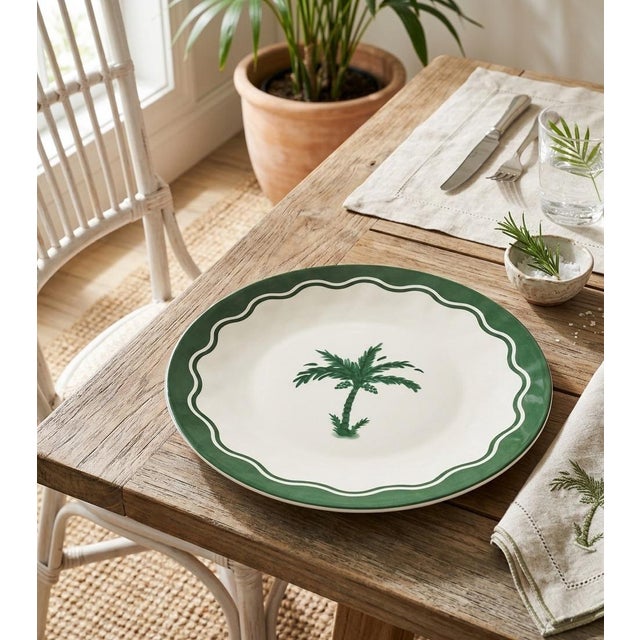 Fern & Co. For Anthropologie Palm Tree Dinner Plate For Sale - Image 11 of 12