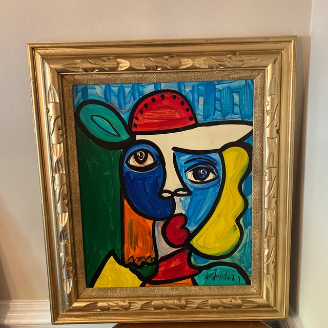 1970s Abstract Peter Keil Original Oil Canvas Framed Painting For Sale - Image 11 of 12