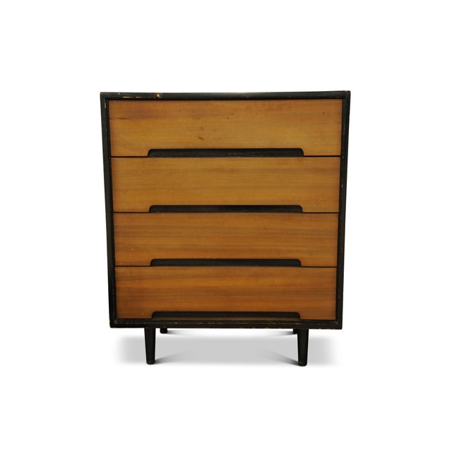 Stag C Range Walnut Chest of Four Drawers by John & Sylvia Reid, 1960s, in Good conditions. Designed 1960 to 1969 This...