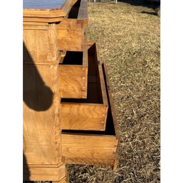 19th Century Louis Philippe Burlwood Bleached Marble Top Chest of Drawer / Commodes For Sale - Image 9 of 18