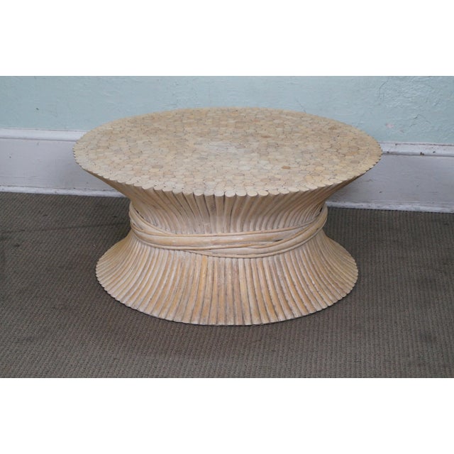 Wheat Sheaf & Rattan Coffee Table Chairish