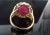 Vintage 16.31ct Ruby & 1.42ct Diamond 18k Yellow Gold Ring Size 7 For Sale - Image 16 of 18