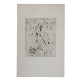 Mily Possoz, Three Gallant Women, Original Signed Engraving For Sale