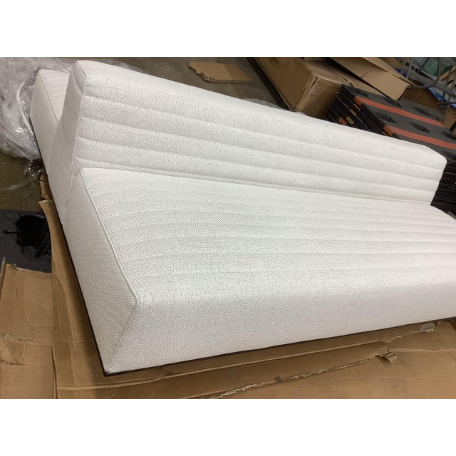Custom Brand New Minotti Roger Back to Back Low Bench in Lionel Gesso fabric. Attached are photos of the bench with the...