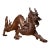 Late 19th Century Gilt Bronze Walking Dragon Figurine, 1700g, High Relief, Mythical Beast For Sale