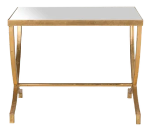 Ryan Glass Top Accent Table in Gold