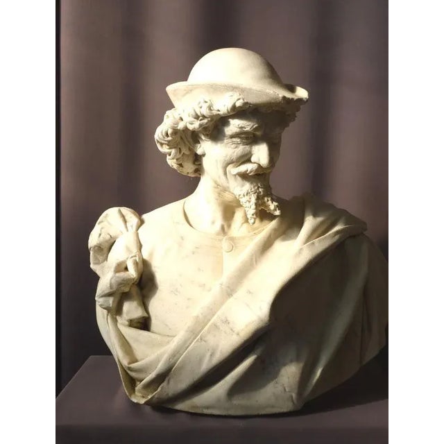 Antique Marble Sculpture by Benvenuti For Sale - Image 13 of 13