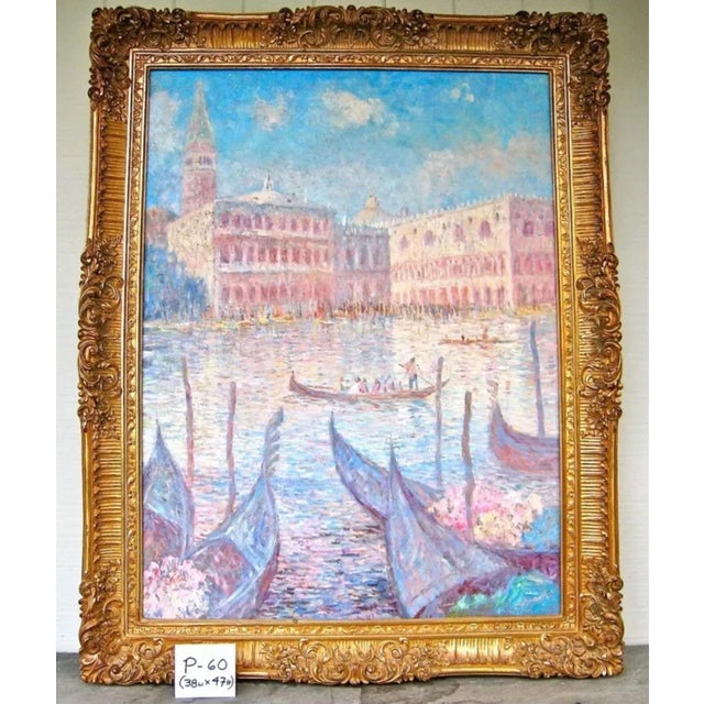 Jason He: IMPRESSIONS of VENICE- Framed Seascape- Palette Oil 30x40 Canvas- EUC From private collection of Italian dealer....
