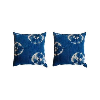 African Textile Pillows - A Pair For Sale