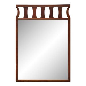 Vintage Mid Century Modern Walnut Kent Coffey Broyhill Brasilia Style Mirror