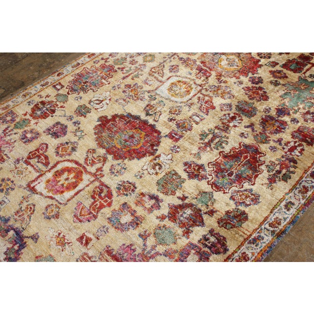 Rug & Kilim Rug & Kilim’s Agra Inspired Modern Rug in Red, Beige-Brown Floral Pattern For Sale - Image 4 of 10