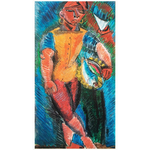 Paper 1970 After Raoul Dufy "The Neapolitan Fisherman", Full-Color Parisian Print For Sale - Image 7 of 7