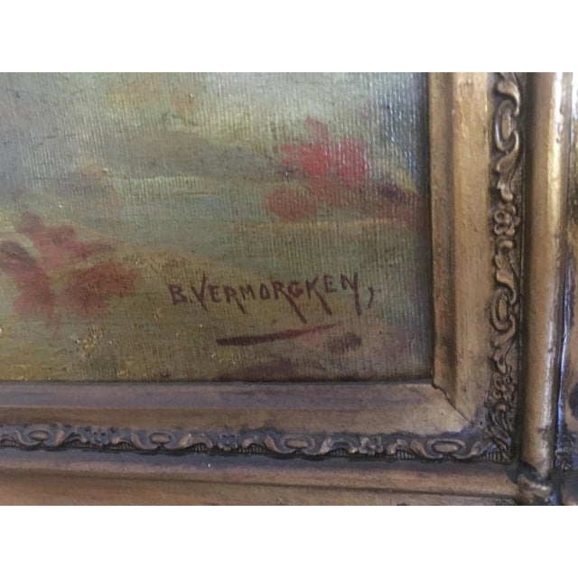 Antique Oil Painting on Canvas, 1920s For Sale - Image 11 of 15