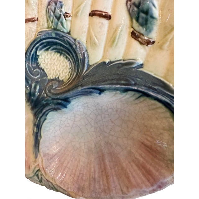 Antique French Asparagus Plate For Sale - Image 4 of 7